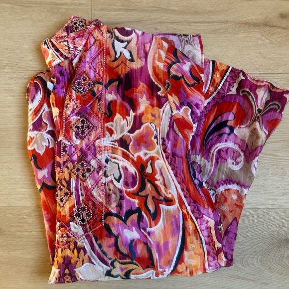 Chico’s Multicolor Pullover Beaded Paisley Blouse Size - 0 (Small Size 4) - Picture 6 of 6